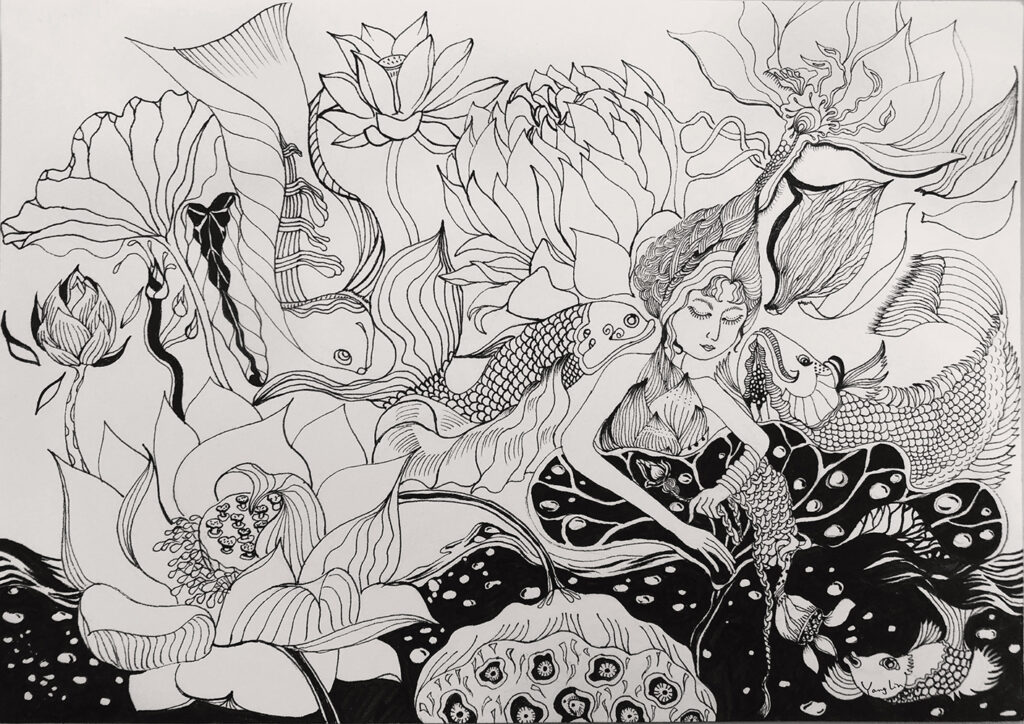 LOTUSBOUND (Ink on Paper)